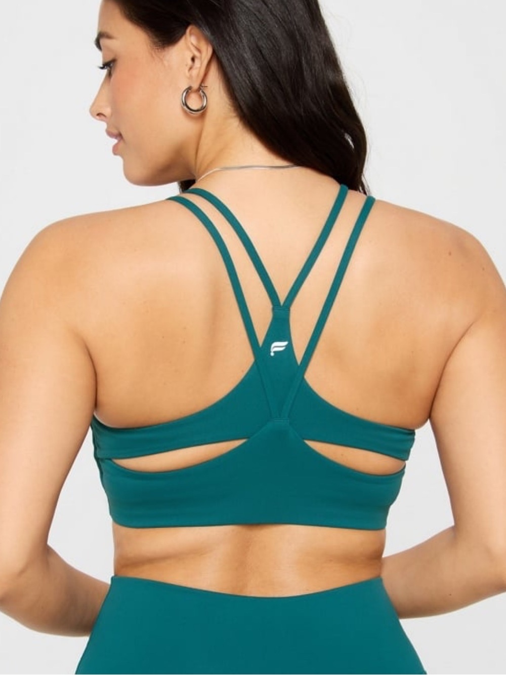 Forest Green Strappy Sports Bra - Fabletics Principal Low Impact Bra XS/S
